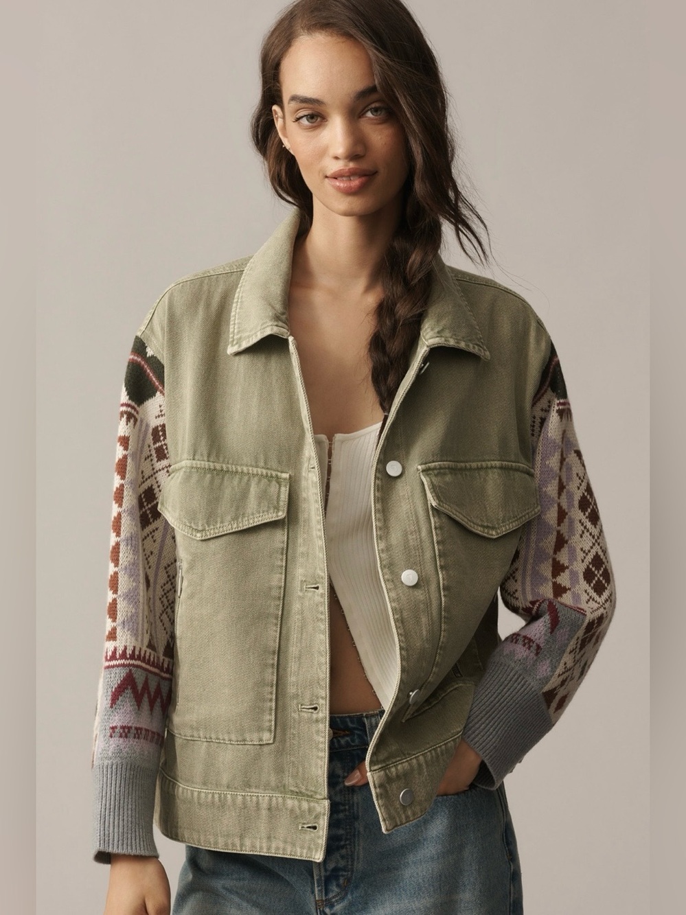 Pilcro by Anthropologie Ana Sweater Sleeve Jacket